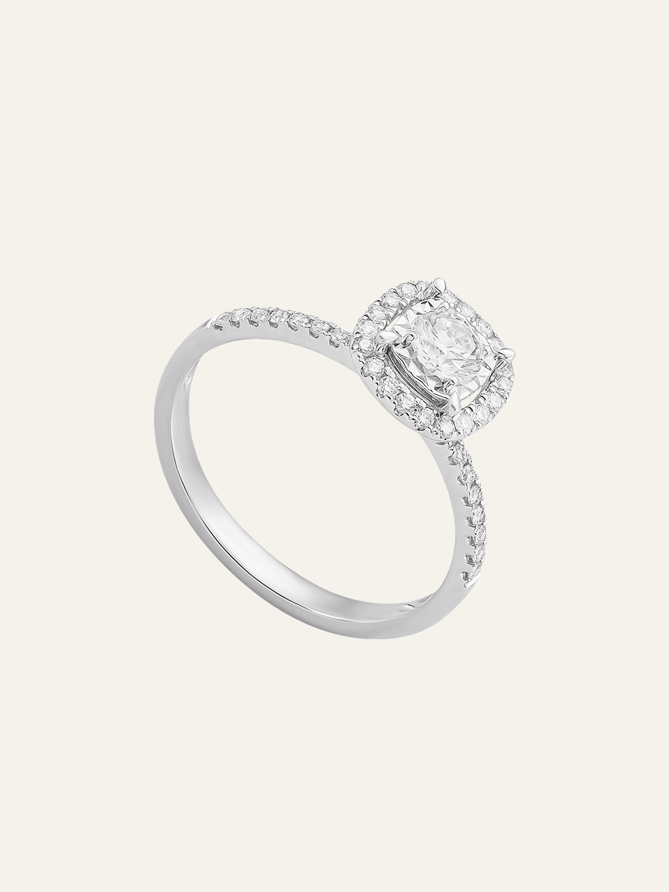 18ct White Gold Halo Cluster Ring