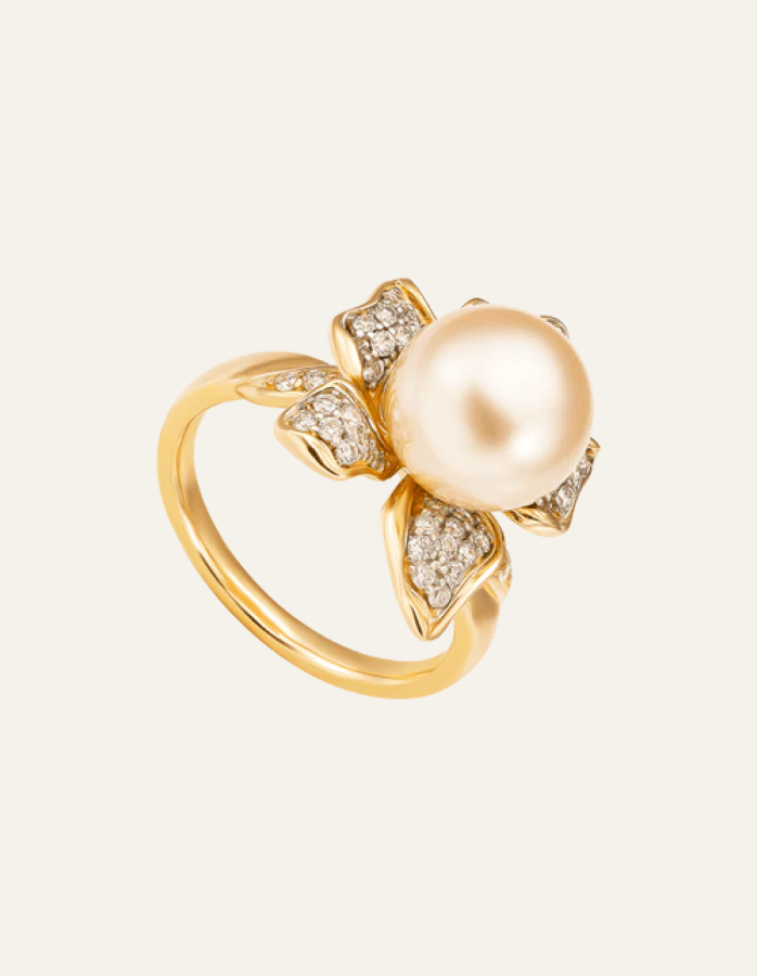 South Sea Pearl Flower Ring