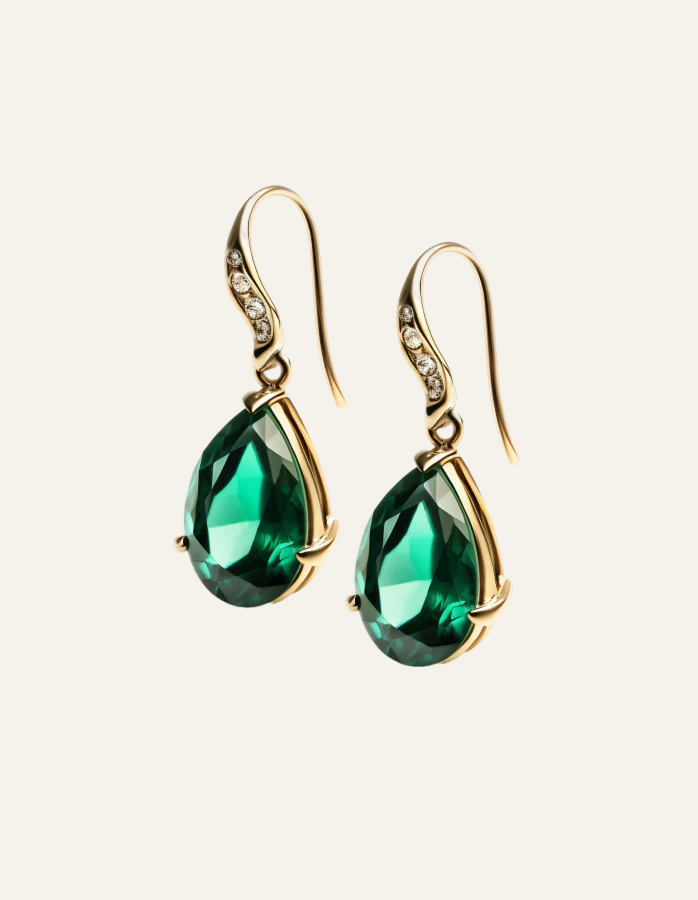 Diamond Teardrop Drop Earrings