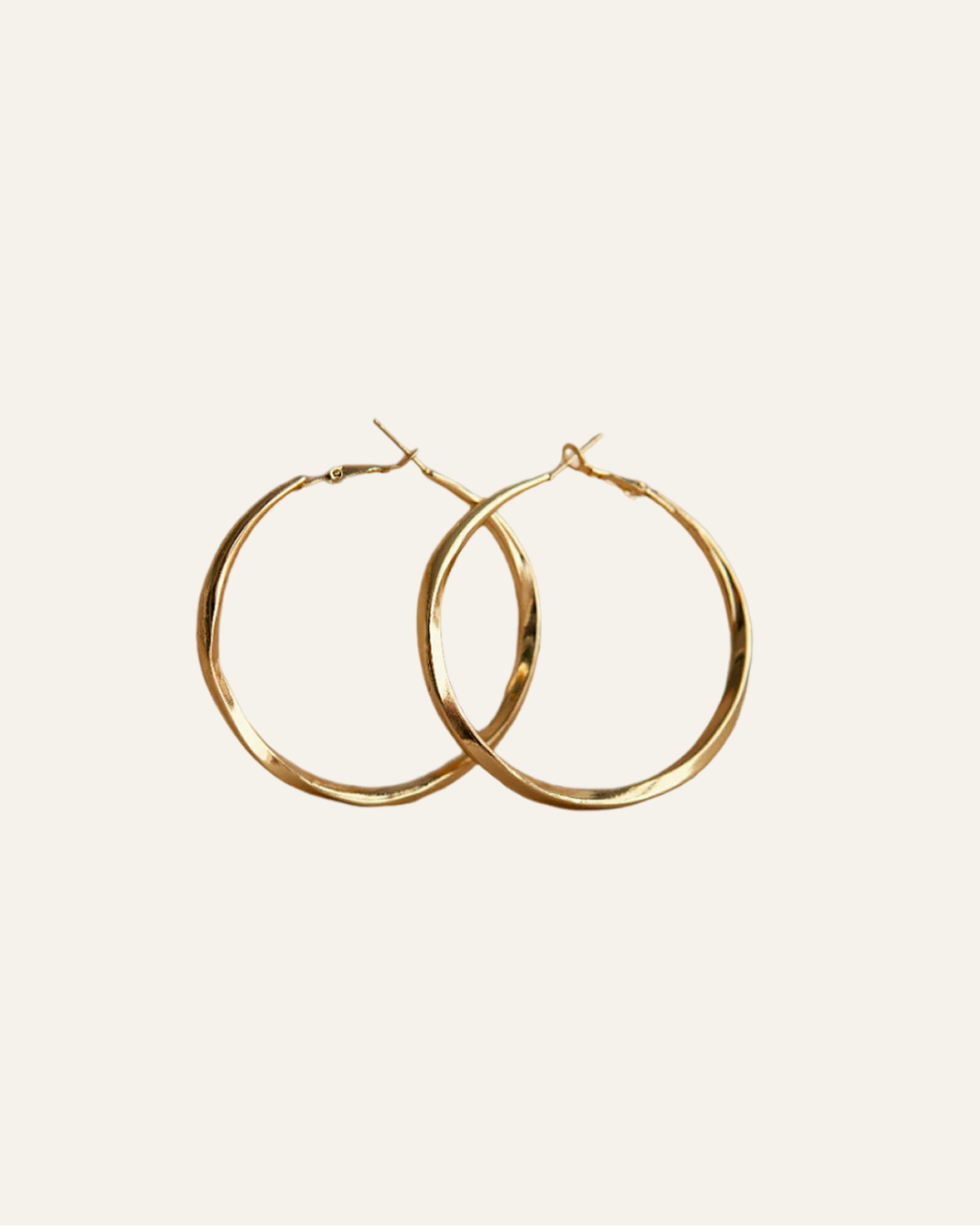 Oval Hoop Gold Earrings
