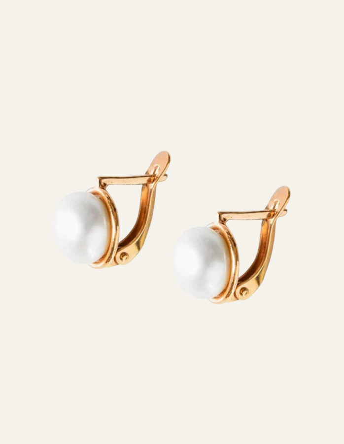 White Pearl Drop Earrings