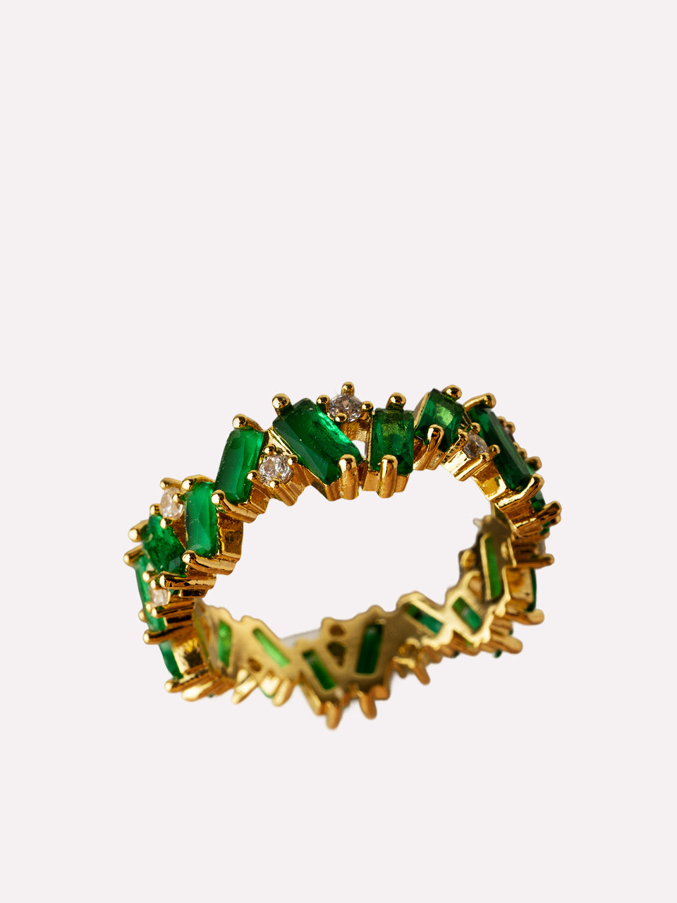 Luxury Irregular Green Zircon Ring