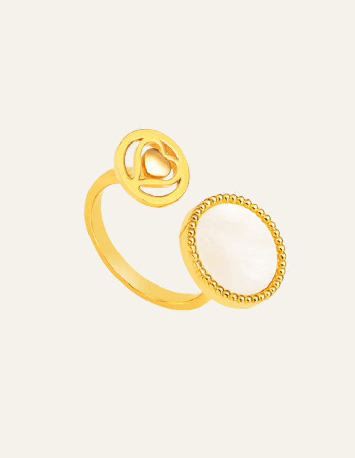 Stone-encrusted Silver Ring