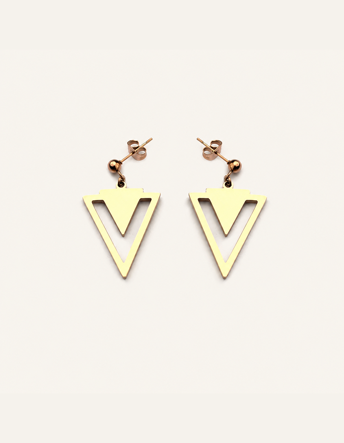 Gold Triangle Earrings