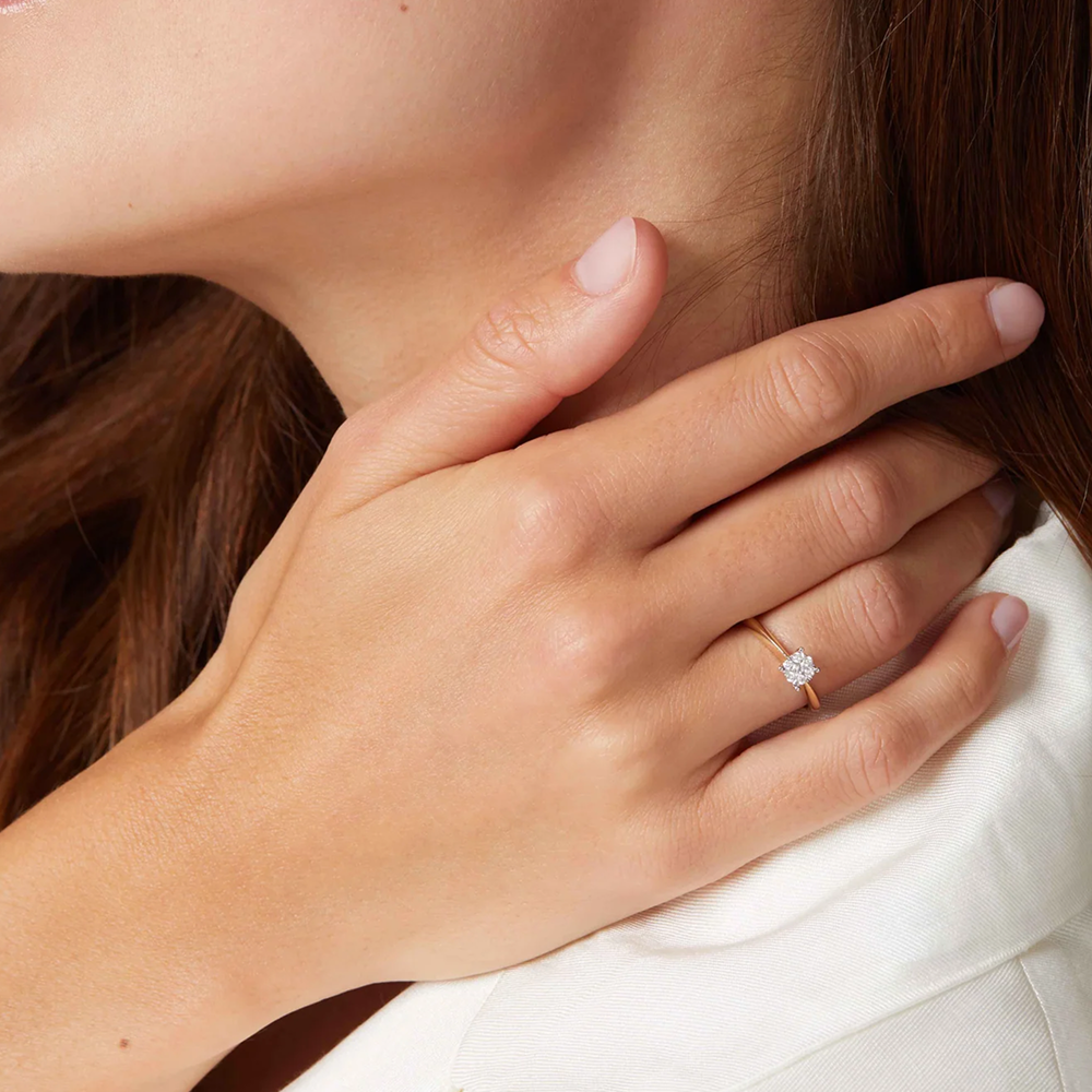 10k Diamond Cluster Promise Ring