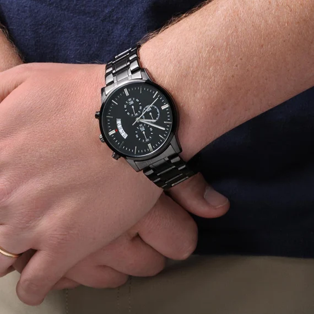 Men's Black Chronograph Watch